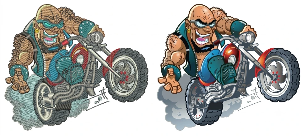 Custom Biker Patch Embroidery Digitizing
